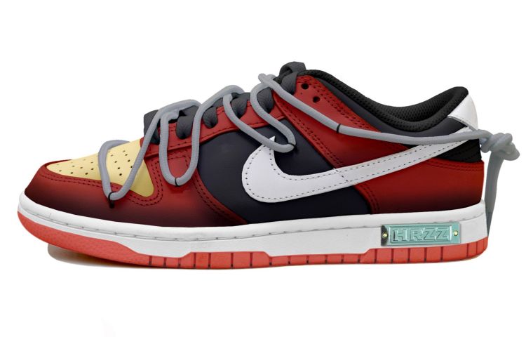 Buy 나이키 덩크 로우 '그라데이션 블랙 레드 옐로우' (커스텀) DH9765-103(Team拾玖-黑红渐变女S-BOX)
