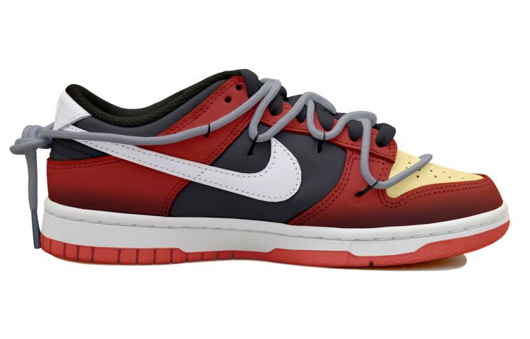 Order 나이키 덩크 로우 '그라데이션 블랙 레드 옐로우' (커스텀) DH9765-103(Team拾玖-黑红渐变女S-BOX)