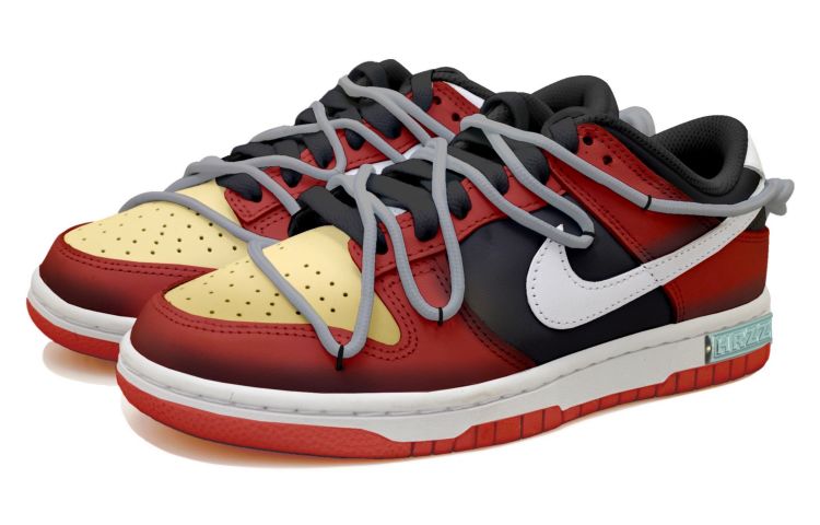 Lookbook 나이키 덩크 로우 '그라데이션 블랙 레드 옐로우' (커스텀) DH9765-103(Team拾玖-黑红渐变女S-BOX)