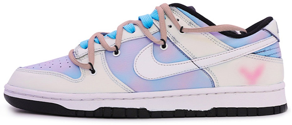 【定制球鞋】 Nike Dunk Low 愛心 漸變 vibe 高街 解構 情侶 低幫 板鞋 GS 藍粉 Buy 【定制球鞋】 Nike Dunk Low 愛心 漸變 vibe 高街 解構 情侶 低幫 板鞋 GS 藍粉