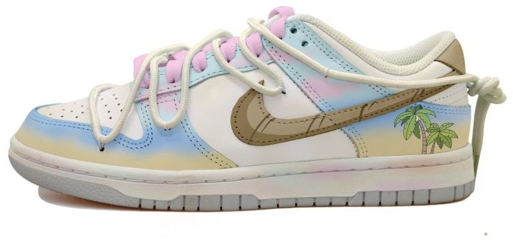 custom-shoes-nike-dunk-low-gradient-rainbow-palm-tree