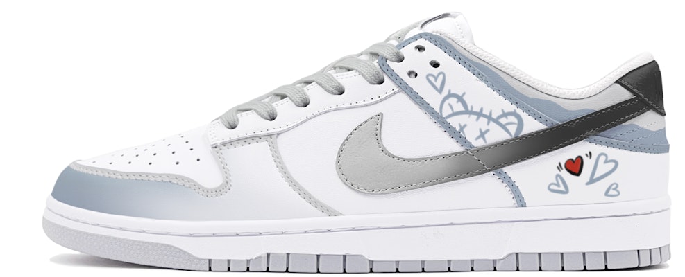 【定製球鞋】Nike Dunk Low 漸變噴漆 愛心熊 特殊鞋盒 休閒 低筒 板鞋 灰藍 Buy 【定製球鞋】Nike Dunk Low 漸變噴漆 愛心熊 特殊鞋盒 休閒 低筒 板鞋 灰藍