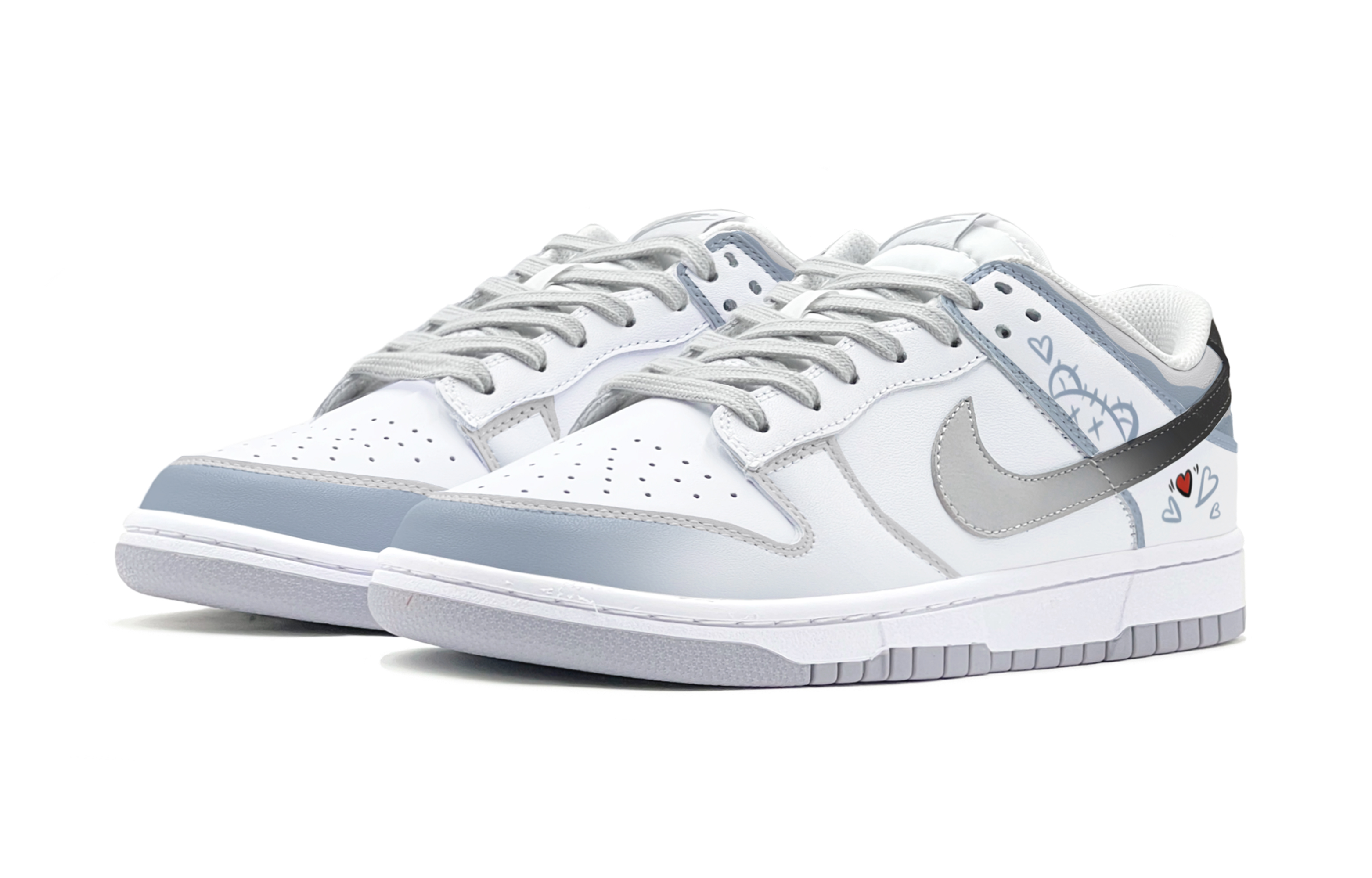 Lookbook [定制鞋] 耐克Dunk Low '渐变喷雾爱心熊灰蓝' DH9765-102(TeamS-灰蓝爱心熊女S-BOX)