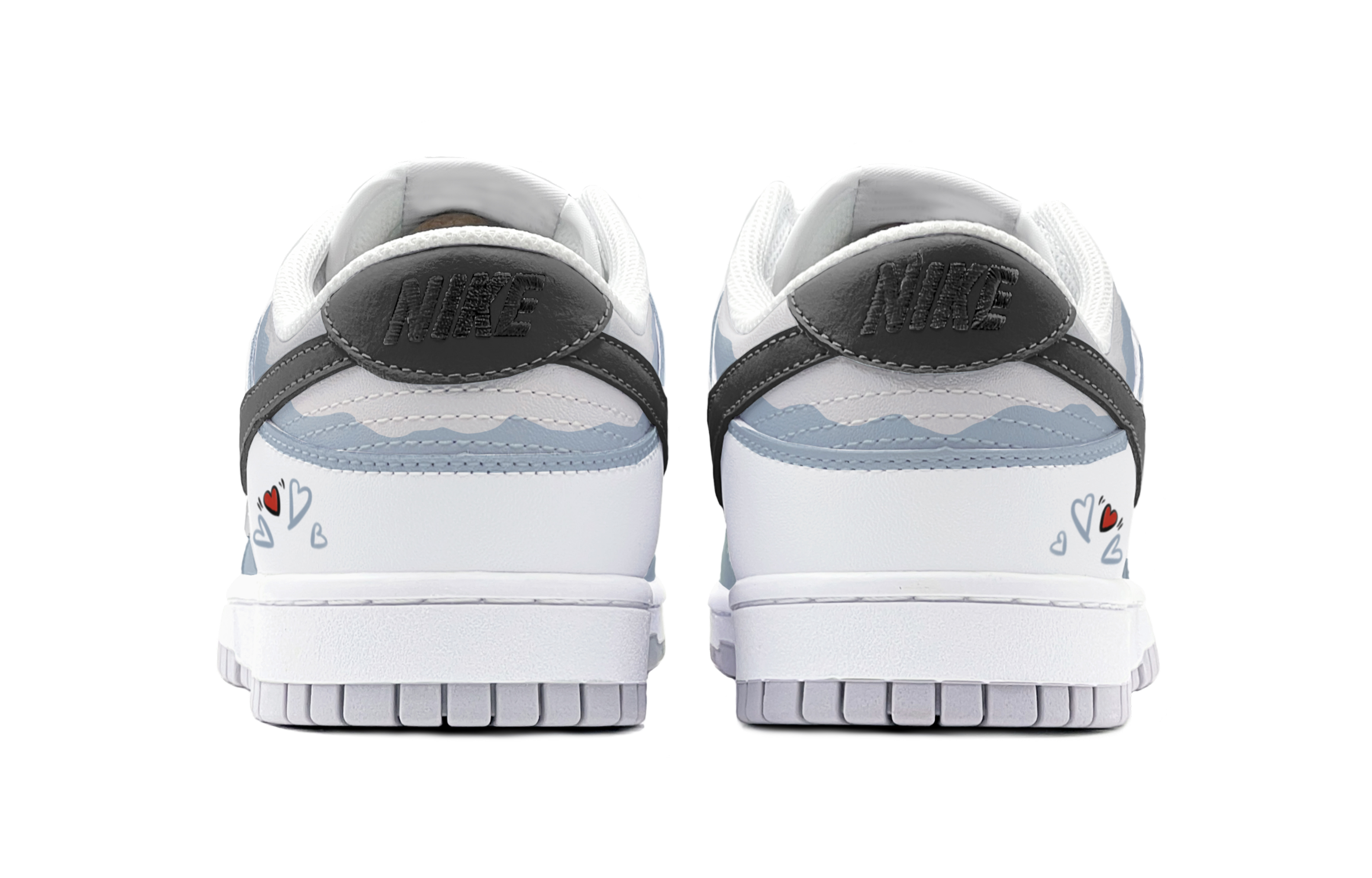 Shop [定制鞋] 耐克Dunk Low '渐变喷雾爱心熊灰蓝' DH9765-102(TeamS-灰蓝爱心熊女S-BOX)