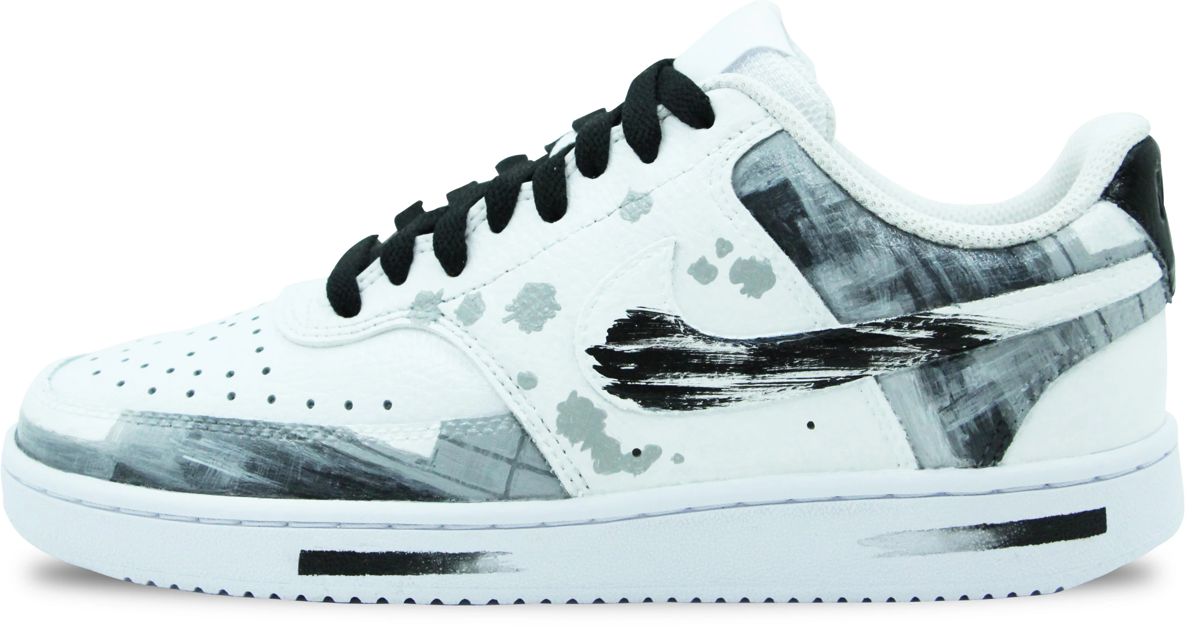 custom-shoes-nike-dunk-low-graffiti-art-black-white-green