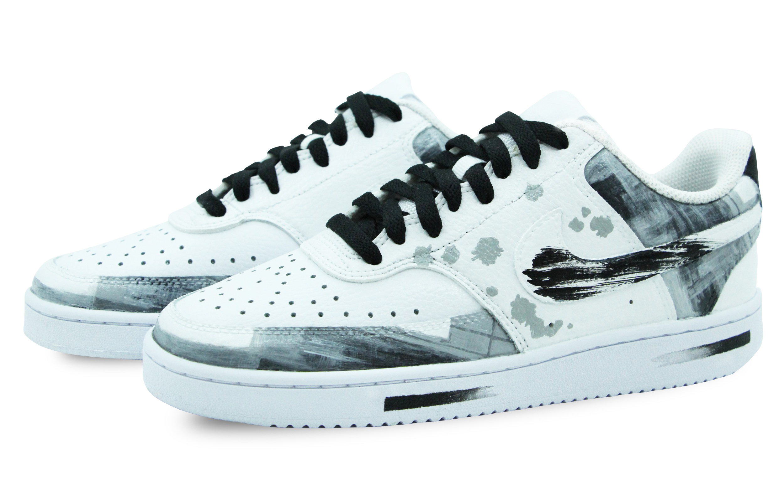 Lookbook 나이키 덩크 로우 '그라피티 아트 블랙 화이트 그린' (커스텀) DH2987-101(Team39-AMY94抽象)
