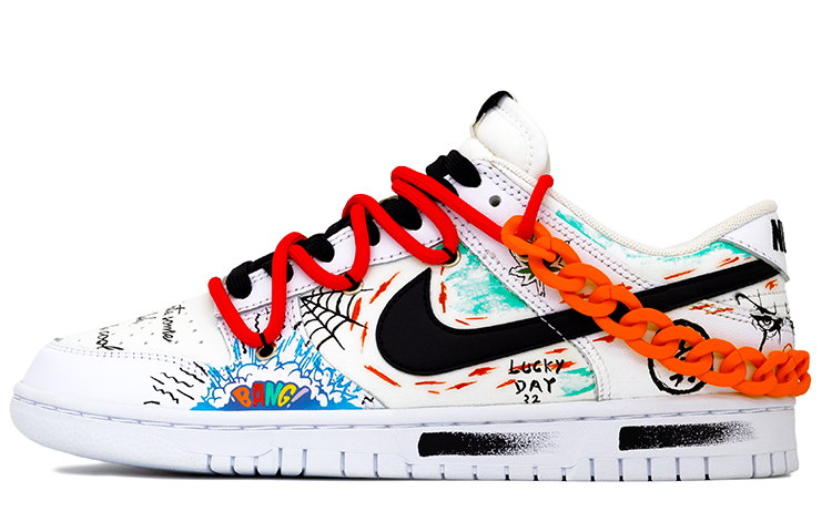 [Custom Shoes] Nike Dunk Low 'Graffiti Asymmetric Joker Black White'