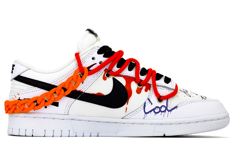 [Custom Shoes] Nike Dunk Low 'Graffiti Asymmetric Joker Black White' 圖 2