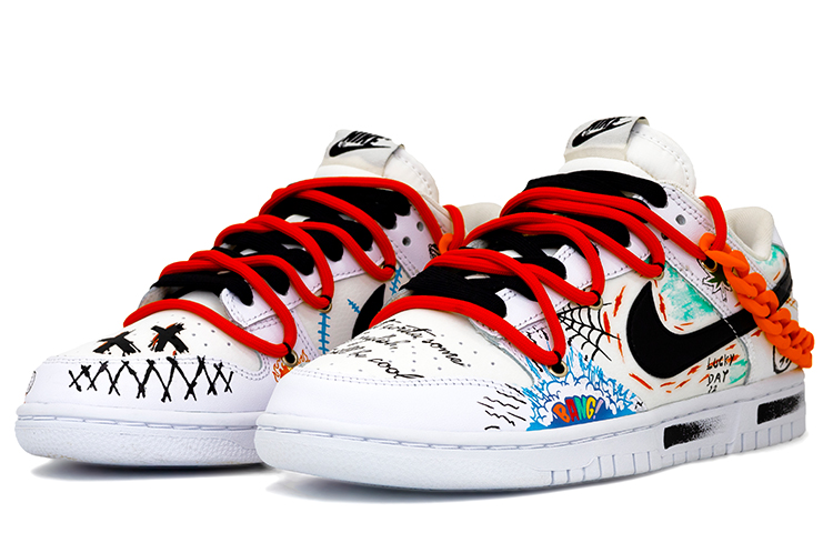 [Custom Shoes] Nike Dunk Low 'Graffiti Asymmetric Joker Black White' 圖 3