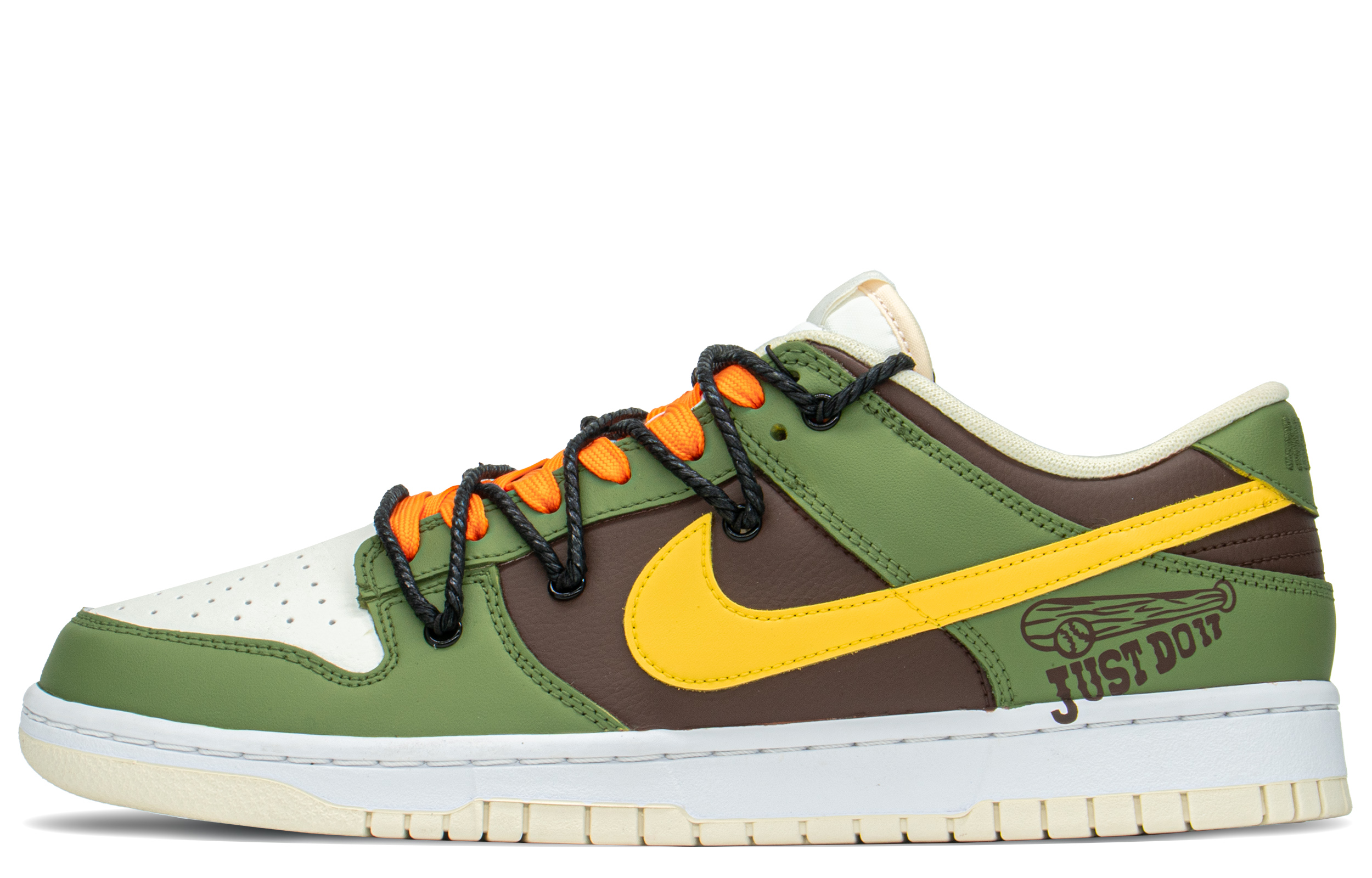 [Custom Shoes] Nike Dunk Low 'Graffiti Baseball Olive Green Yellow ...