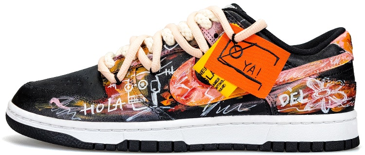 custom-shoes-nike-dunk-low-graffiti-black-orange-dv-0831-002-team-nine