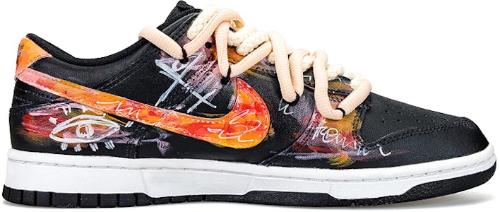 【定制球鞋】 Nike Dunk Low HOLA 塗鴉牆畫 當代藝術 便利風 低筒 滑板鞋 男款 黑橙 Order 【定制球鞋】 Nike Dunk Low HOLA 塗鴉牆畫 當代藝術 便利風 低筒 滑板鞋 男款 黑橙