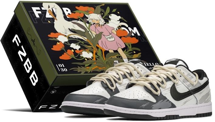 【客製球鞋】 Nike Dunk Low FZBB 復古 塗鴉 舒適時尚 耐磨 低筒 滑板鞋 男女款 黑米 Buy 【客製球鞋】 Nike Dunk Low FZBB 復古 塗鴉 舒適時尚 耐磨 低筒 滑板鞋 男女款 黑米
