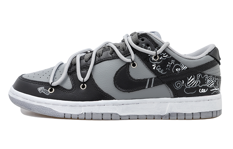 [Custom Shoes] Nike Dunk Low 'Graffiti Black Grey Deconstructed'