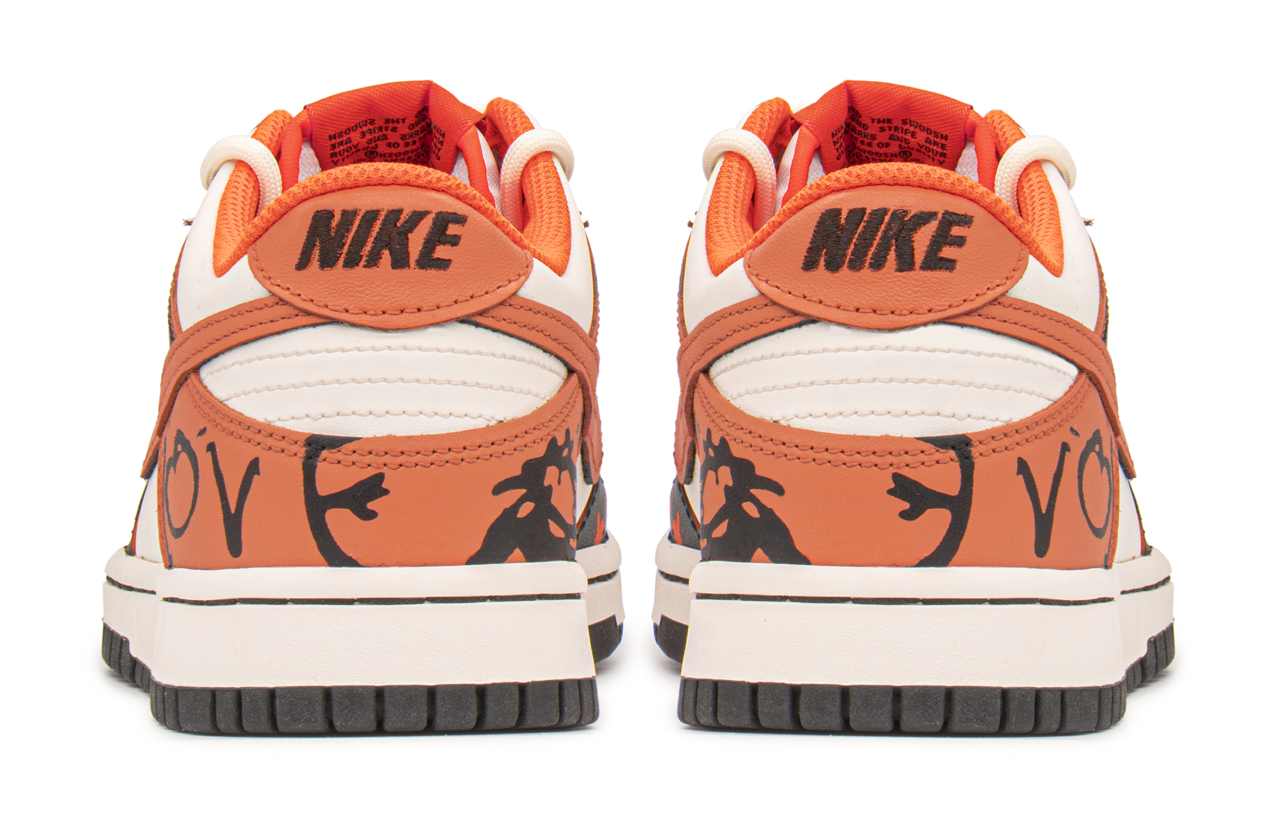 Purchase ナイキ ダンク LOW カスタム "落書き黒橙" (Nike Dunk LOW Custom "Graffiti Black Orange") DH9765-003(TeamA-DK女涂鸦泼墨)