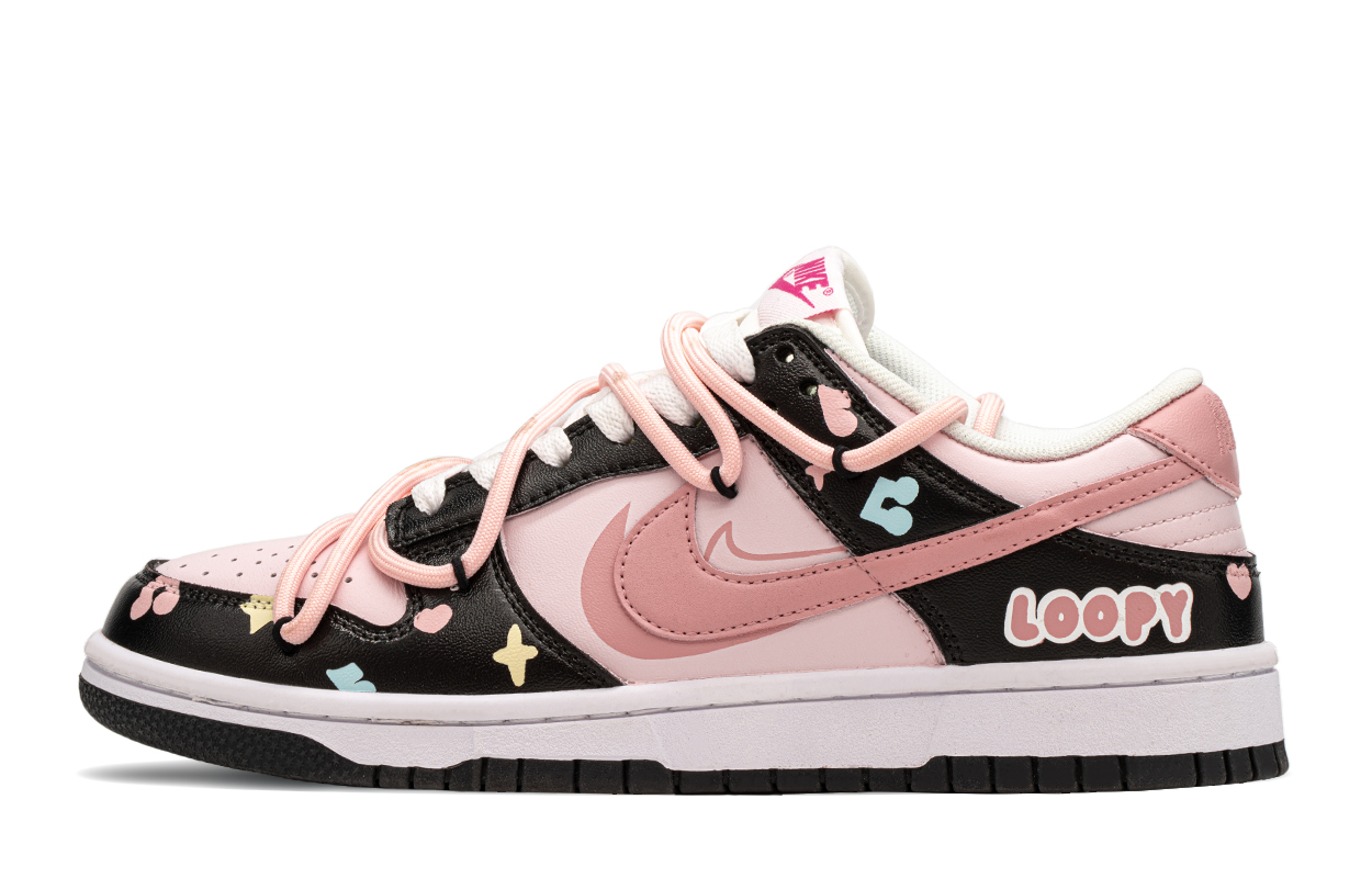 Buy [Sepatu Kustom] Nike Dunk Low 'Graffiti Hitam Pink' FB9109-401(TeamA-涂鸦音符)