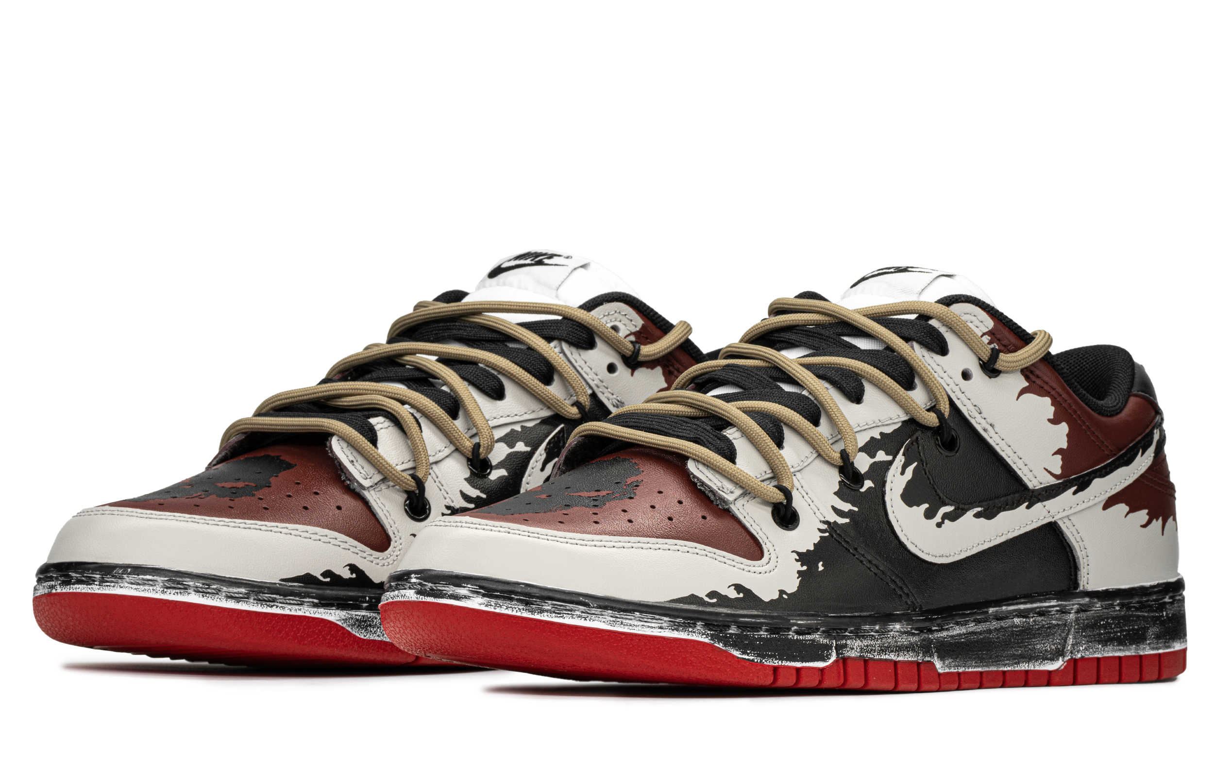 Shop [Zapatillas Personalizadas] Nike Dunk Low 'Graffiti Negro Rojo' FD9762-061(TeamA-搞怪骨头)