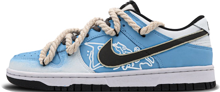 【客製化球鞋】Nike Dunk Low 學院風 小眾高級 塗鴉 百搭 低筒 板鞋 男款 藍白 Buy 【客製化球鞋】Nike Dunk Low 學院風 小眾高級 塗鴉 百搭 低筒 板鞋 男款 藍白