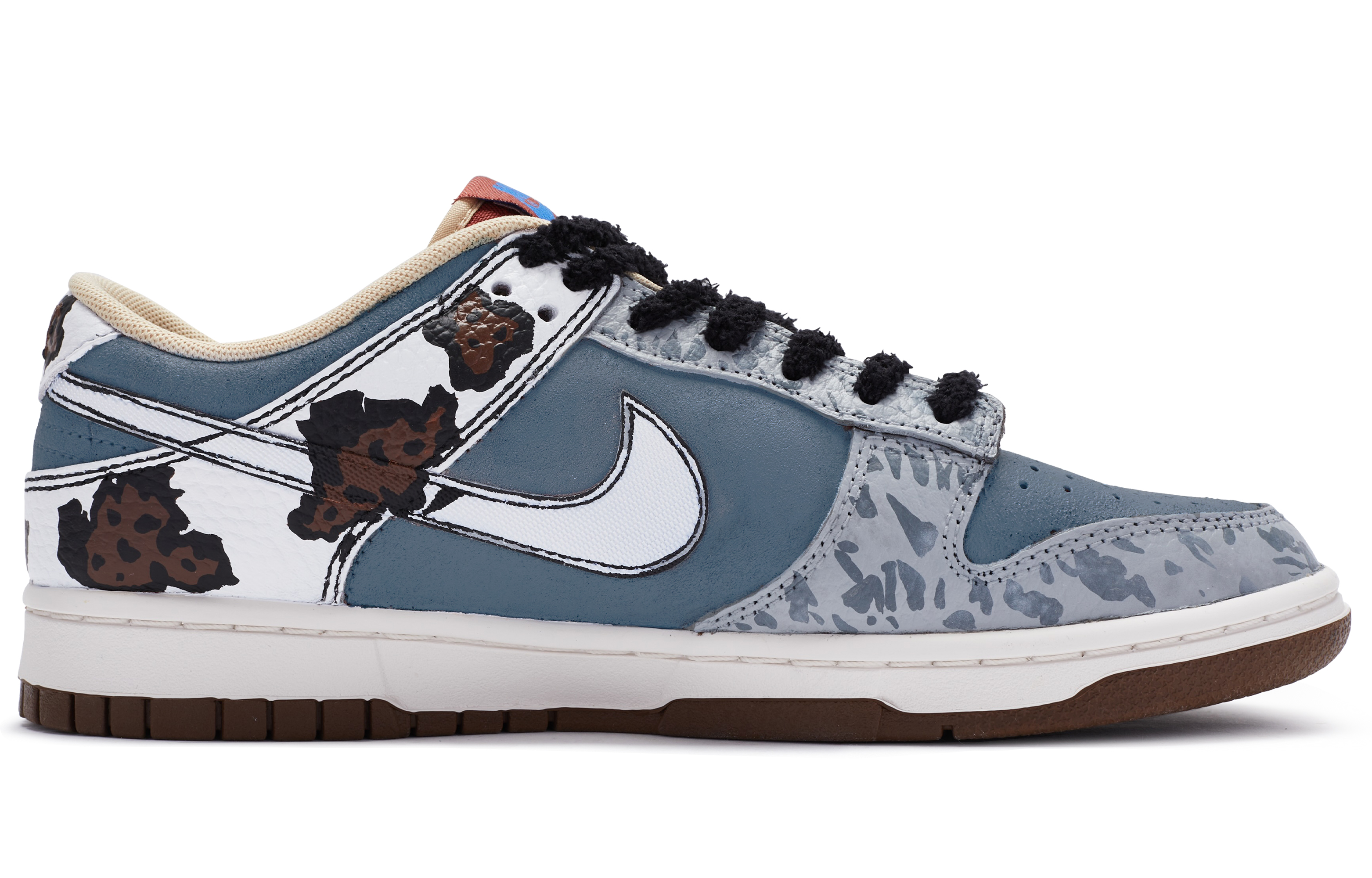 Order 【定制鞋款】耐克Dunk Low '涂鸦蓝白灰棕黑' DR9704-200(TeamR-男款英牧)