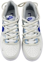 【定制球鞋】 Nike Dunk Low 解構vibe 麻繩鞋帶 塗鴉 錦鯉 低幫 板鞋 GS 灰藍 Shop 【定制球鞋】 Nike Dunk Low 解構vibe 麻繩鞋帶 塗鴉 錦鯉 低幫 板鞋 GS 灰藍