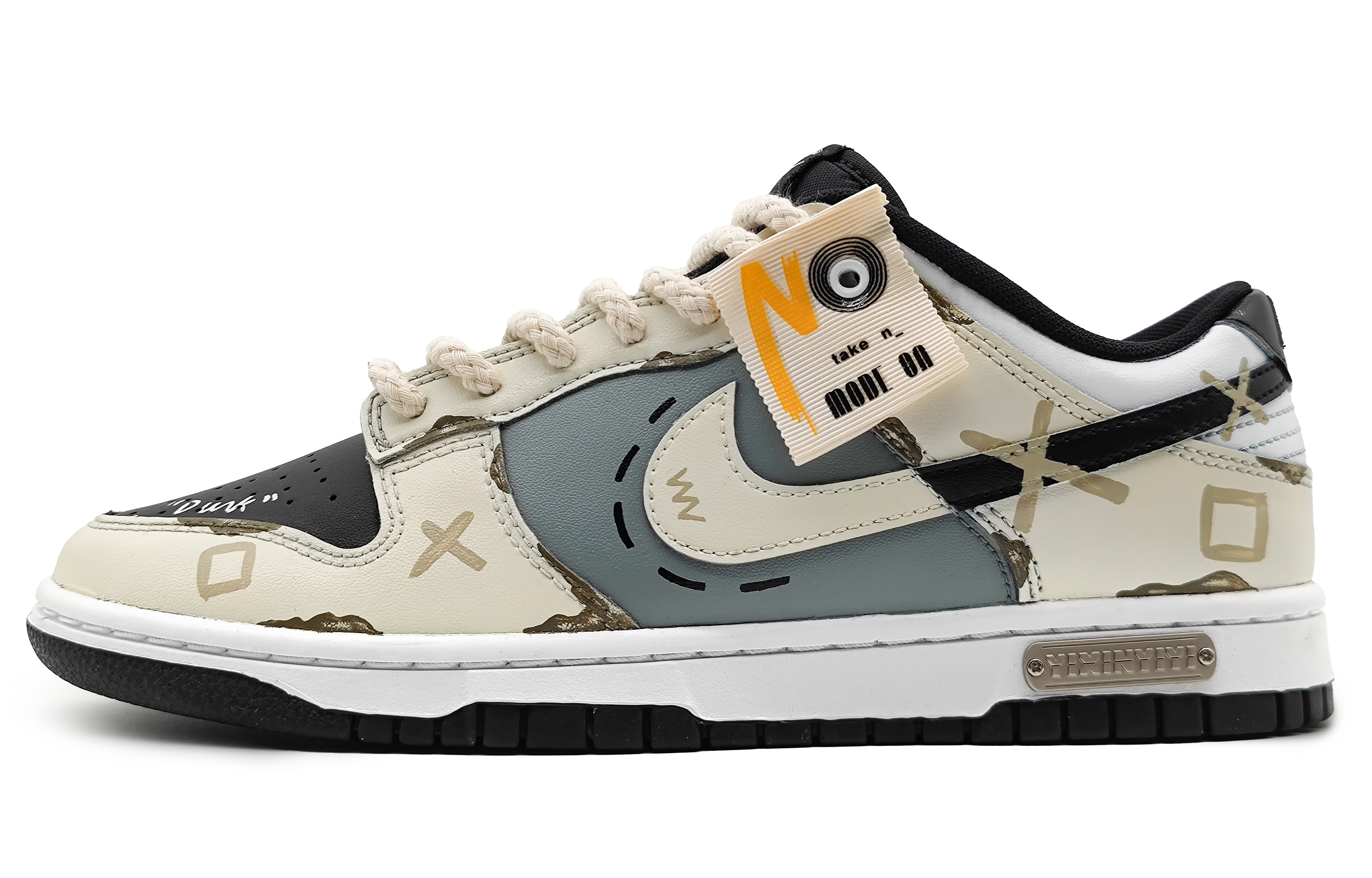 [Custom Shoes] Nike Dunk Low 'Graffiti Custom Beige-Black'