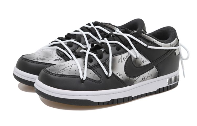 Lookbook 【定製球鞋】Nike Dunk Low 塗鴉 漸變色彩 解構風潮 復古風味 低筒 滑板鞋 GS 黑白
