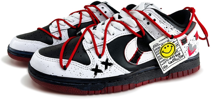 나이키 덩크 로우 '그래피티 해체 검흰' (커스텀) FD9762-061-444463 Lookbook 나이키 덩크 로우 '그래피티 해체 검흰' (커스텀) FD9762-061-444463