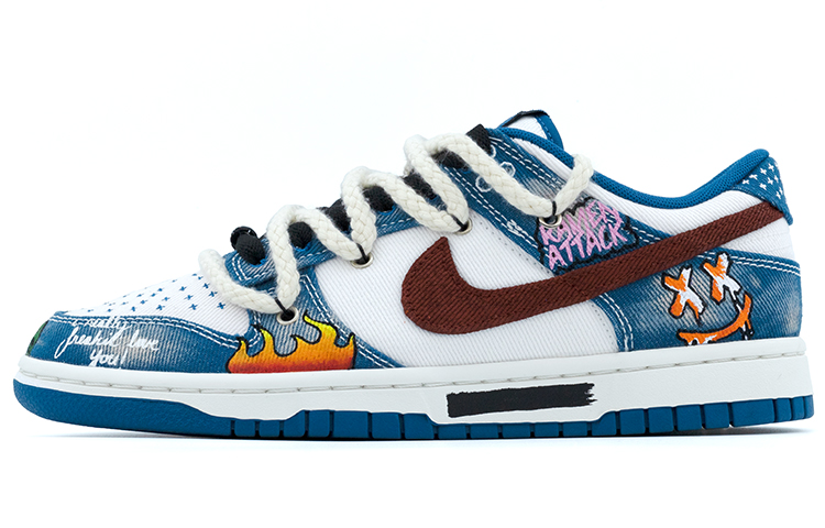 Buy ナイキダンクロー「グラフィティデニムブルー」カスタムシューズ DV0834-101(team肆-工业涂鸦牛仔A)