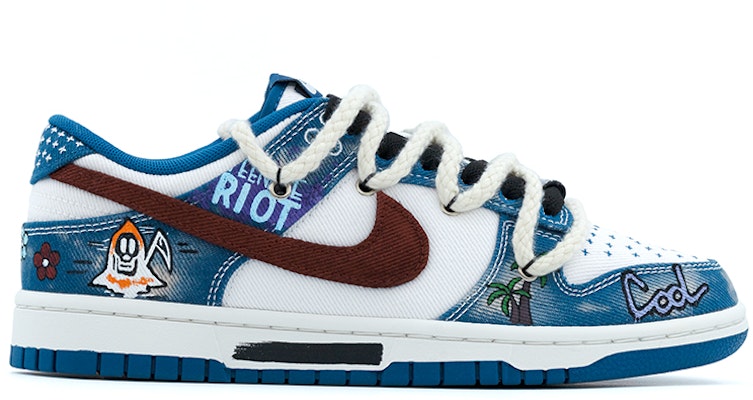 ナイキダンクロー「グラフィティデニムブルー」カスタムシューズ DV0834-101(team肆-工业涂鸦牛仔A) Lookbook ナイキダンクロー「グラフィティデニムブルー」カスタムシューズ DV0834-101(team肆-工业涂鸦牛仔A)