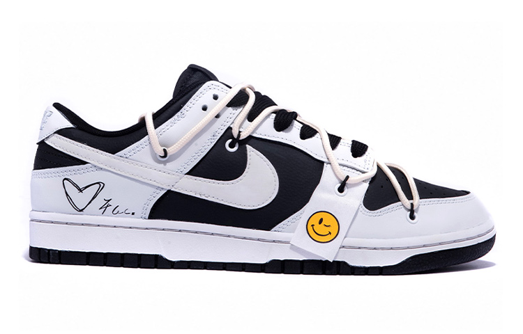 Order 【定製球鞋】 Nike Dunk Low 極簡風 在逃的塗鴉灰 復古 塗鴉 撞色 解構 情侶 低幫 板鞋 GS 灰黑