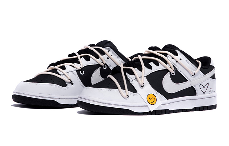 Lookbook 【定製球鞋】 Nike Dunk Low 極簡風 在逃的塗鴉灰 復古 塗鴉 撞色 解構 情侶 低幫 板鞋 GS 灰黑