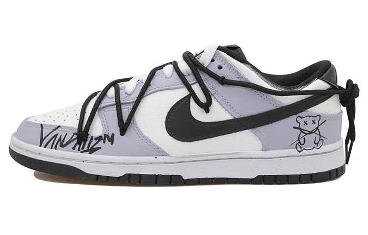 Buy 【訂製球鞋】 Nike Dunk Low 塗鴉 個性 小眾 潑墨 小熊 解構風 潮流復古 低筒 板鞋 男款 灰紫黑白