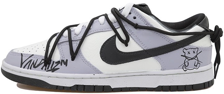 custom-shoes-nike-dunk-low-graffiti-grey-purple-black-white