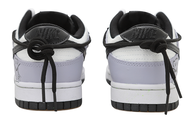 Shop 【訂製球鞋】 Nike Dunk Low 塗鴉 個性 小眾 潑墨 小熊 解構風 潮流復古 低筒 板鞋 男款 灰紫黑白