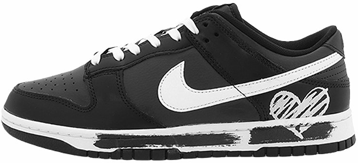 custom-shoes-nike-dunk-low-graffiti-heart-black-white
