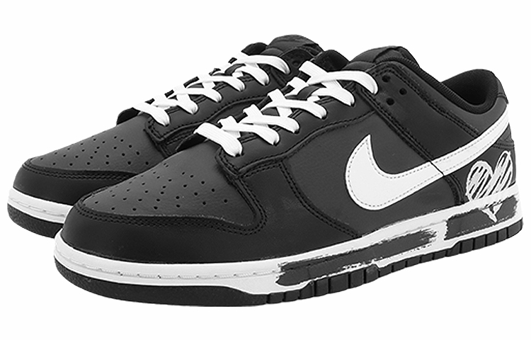 Lookbook [定制鞋] 耐克Dunk Low '涂鸦心黑白' DJ6188-002(Team10-涂鸦爱心)