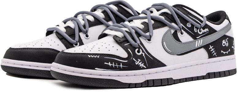 【客製球鞋】Nike Dunk Low 解構塗鴉 怪獸百搭 低筒 滑板鞋 GS 黑白 Lookbook 【客製球鞋】Nike Dunk Low 解構塗鴉 怪獸百搭 低筒 滑板鞋 GS 黑白