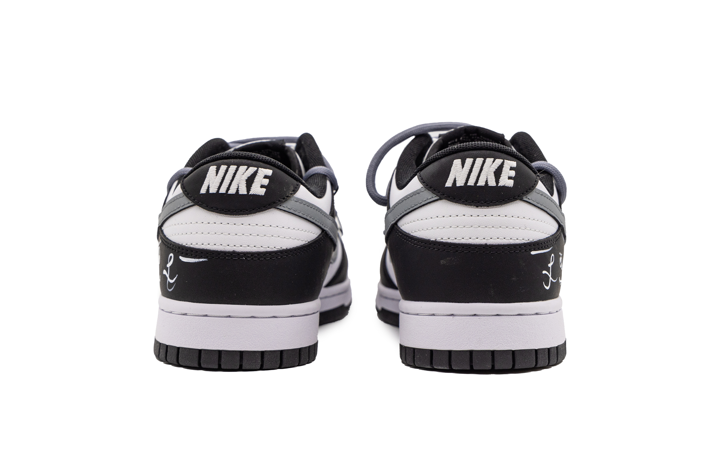 Shop 【客製球鞋】Nike Dunk Low 解構塗鴉 怪獸百搭 低筒 滑板鞋 GS 黑白