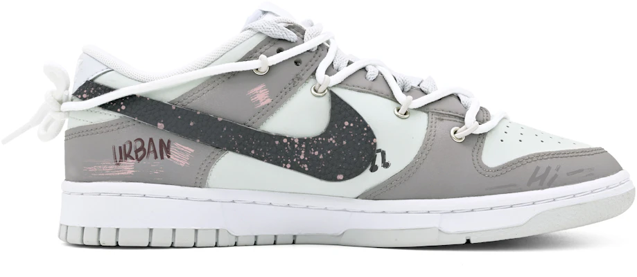 【訂製球鞋】Nike Dunk Low 塗鴉音樂 高級 西海岸 貼皮 簡約 解構 低筒 滑板鞋 男款 灰白 Order 【訂製球鞋】Nike Dunk Low 塗鴉音樂 高級 西海岸 貼皮 簡約 解構 低筒 滑板鞋 男款 灰白