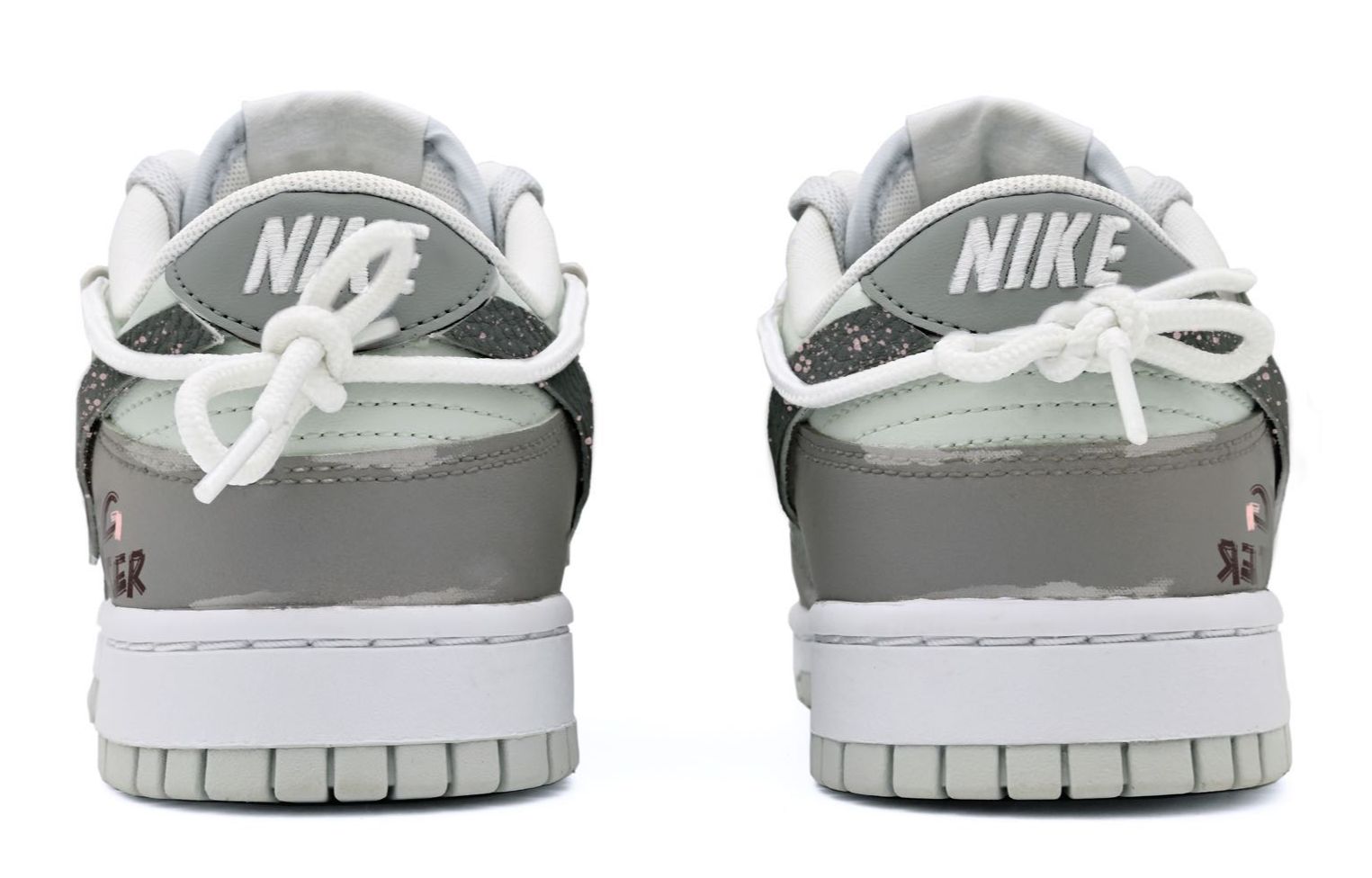 Shop 【訂製球鞋】Nike Dunk Low 塗鴉音樂 高級 西海岸 貼皮 簡約 解構 低筒 滑板鞋 男款 灰白