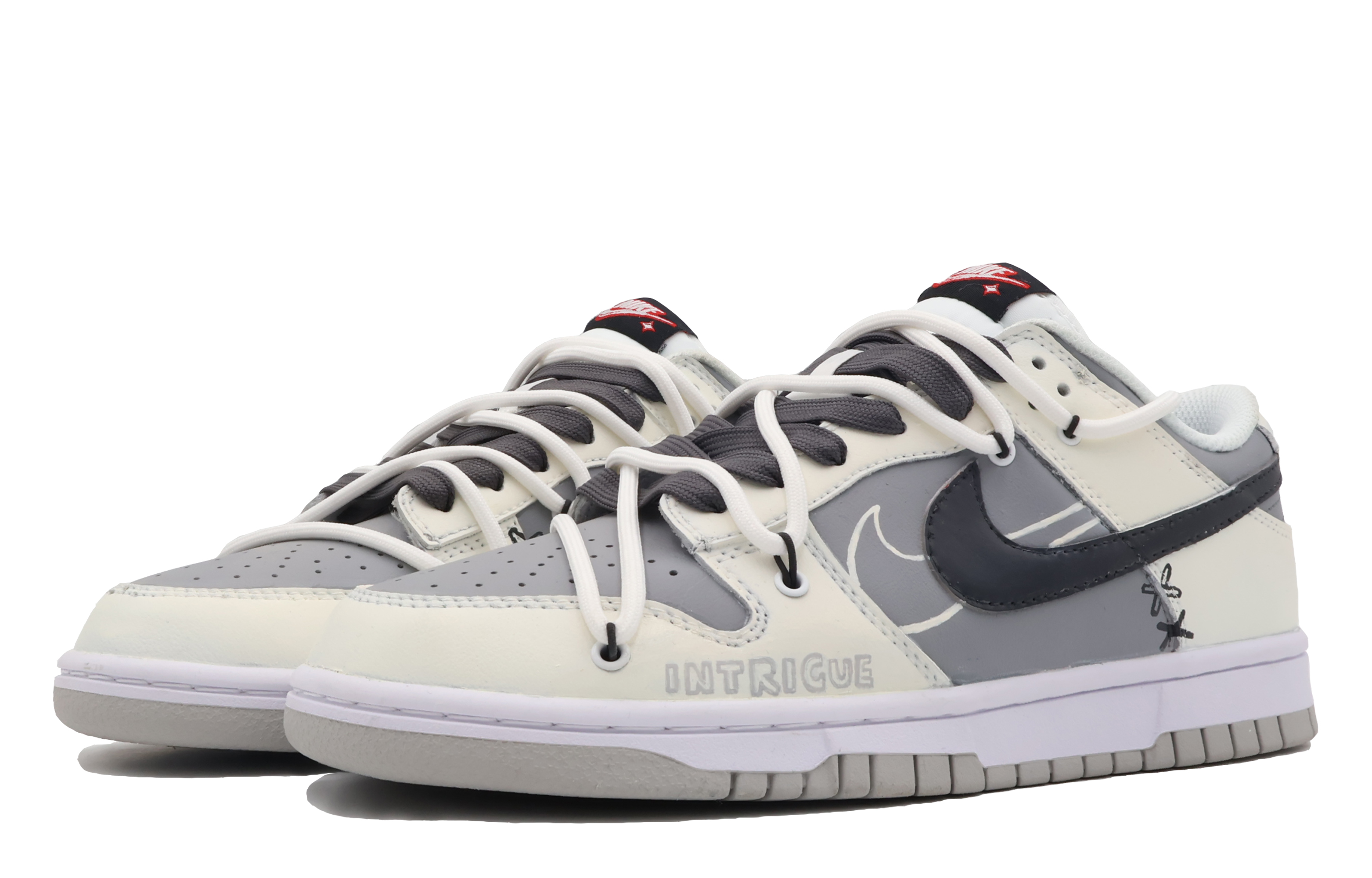 Lookbook 나이키 덩크 로우 '그라피티 오프화이트' (커스텀) DQ0380-001(Team53-女款漠白S-BOX)