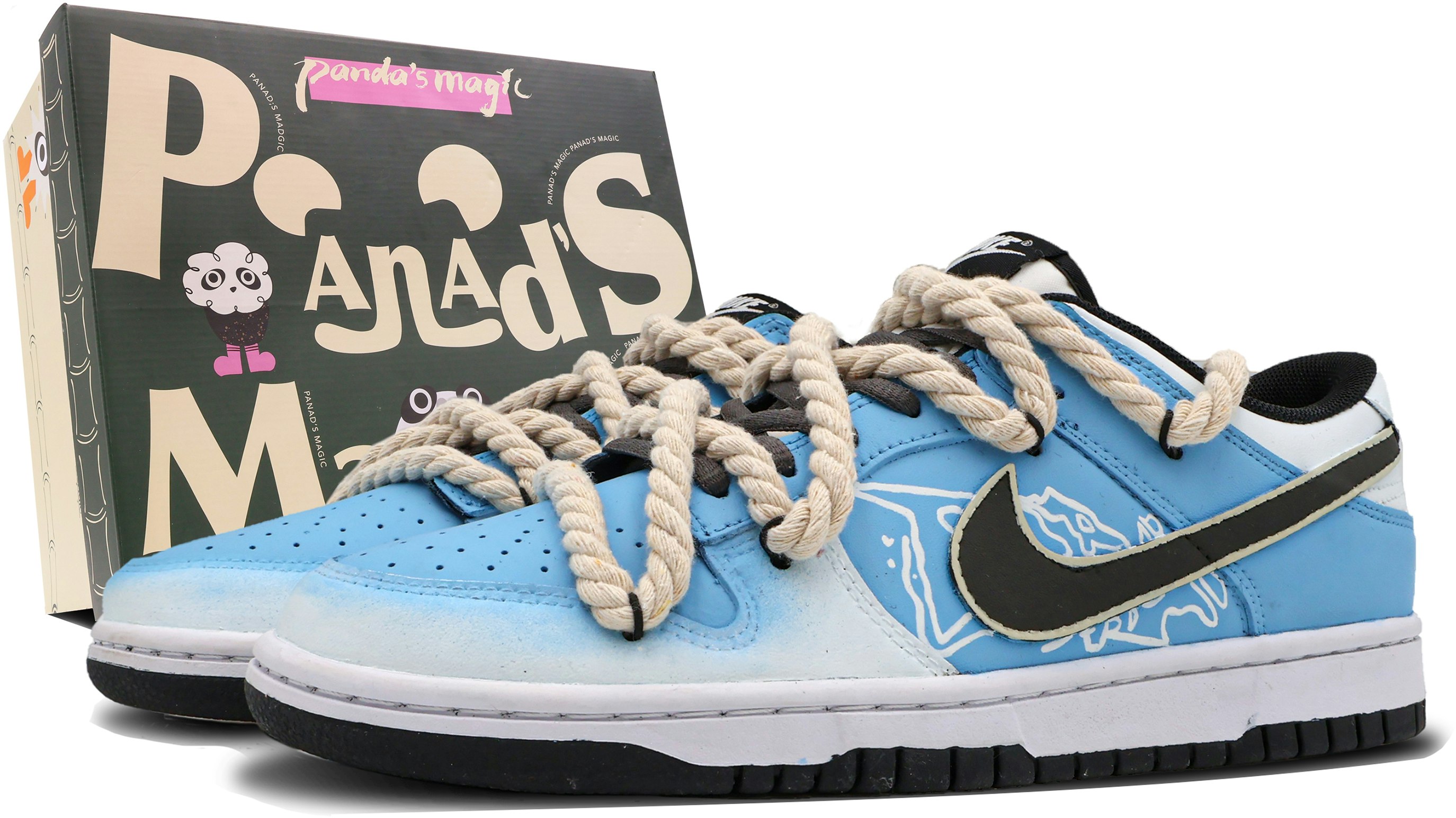 custom-shoes-nike-dunk-low-graffiti-preppy-blue-white