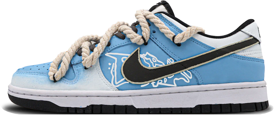 【訂製球鞋】Nike Dunk Low 越野 preppy 小眾高級 塗鴉 機車 百搭 低筒 滑板鞋 GS 藍白 Order 【訂製球鞋】Nike Dunk Low 越野 preppy 小眾高級 塗鴉 機車 百搭 低筒 滑板鞋 GS 藍白