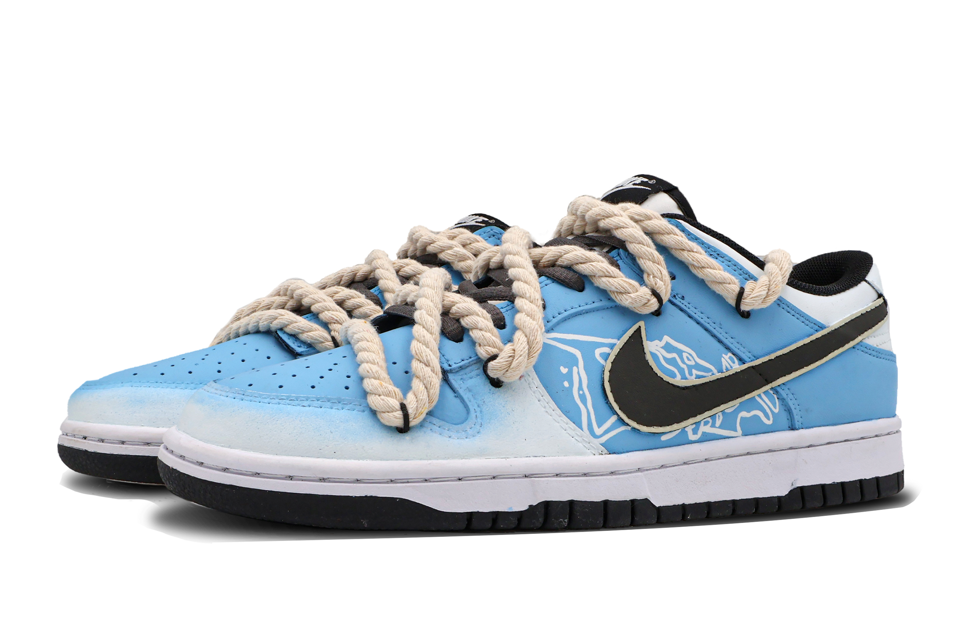Shop 【カスタムシューズ】ナイキ ダンク ロー 'グラフィティ プレッピーブルーホワイト' CW1590-100(Team53-女款越野S-BOX)