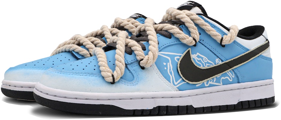 【訂製球鞋】Nike Dunk Low 越野 preppy 小眾高級 塗鴉 機車 百搭 低筒 滑板鞋 GS 藍白 Shop 【訂製球鞋】Nike Dunk Low 越野 preppy 小眾高級 塗鴉 機車 百搭 低筒 滑板鞋 GS 藍白