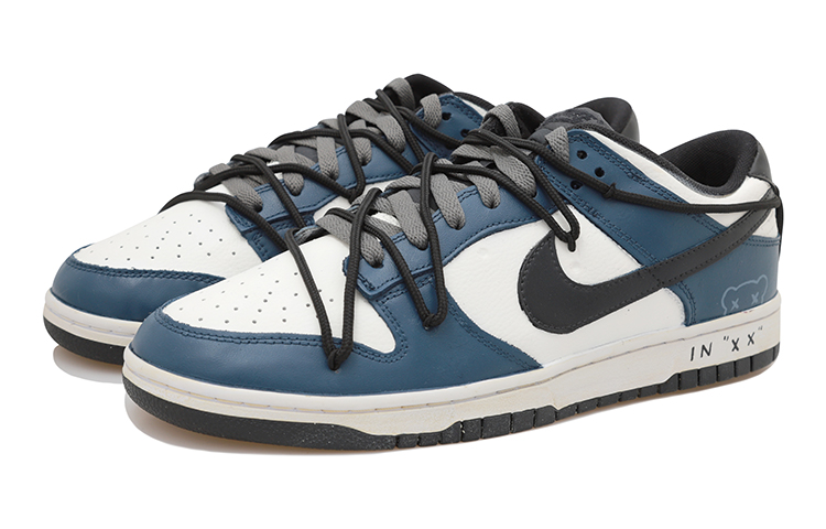 Lookbook [Sepatu Kustom] Nike Dunk Low 'Grafiti Putih-Biru-Hitam' DD1391-100(Team拾玖-泼墨小熊男S-BOX)