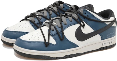 나이키 덩크 로우 '그라피티 화이트 블루 블랙' (커스텀) DD1391-100(Team拾玖-泼墨小熊男S-BOX) Lookbook 나이키 덩크 로우 '그라피티 화이트 블루 블랙' (커스텀) DD1391-100(Team拾玖-泼墨小熊男S-BOX)