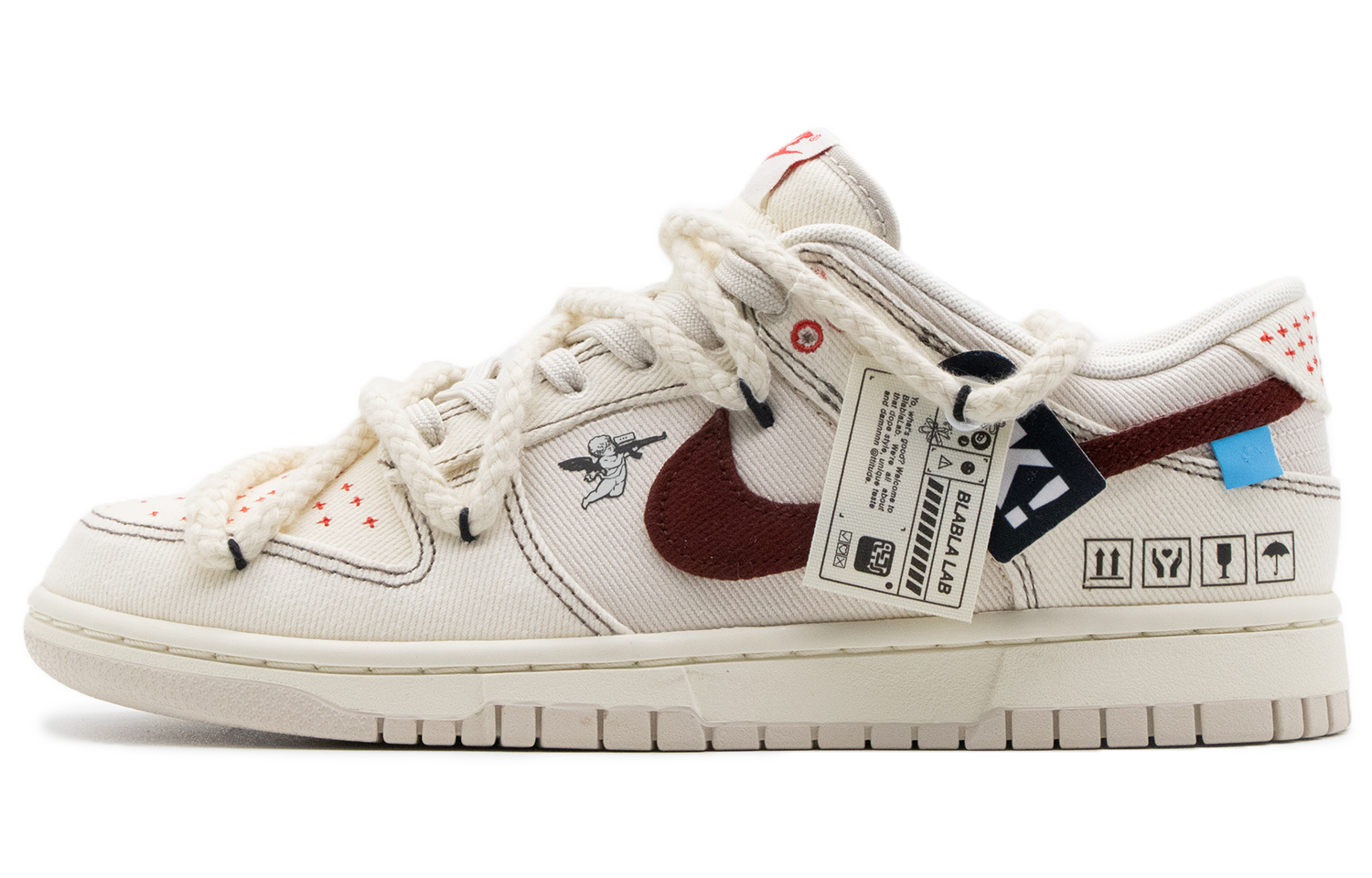 Buy [定制鞋] Nike Dunk Low '灰棕红缝线' DV0834-100(Team57-男款天使)