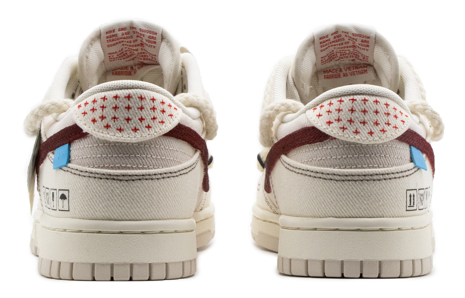 Shop [定制鞋] Nike Dunk Low '灰棕红缝线' DV0834-100(Team57-男款天使)