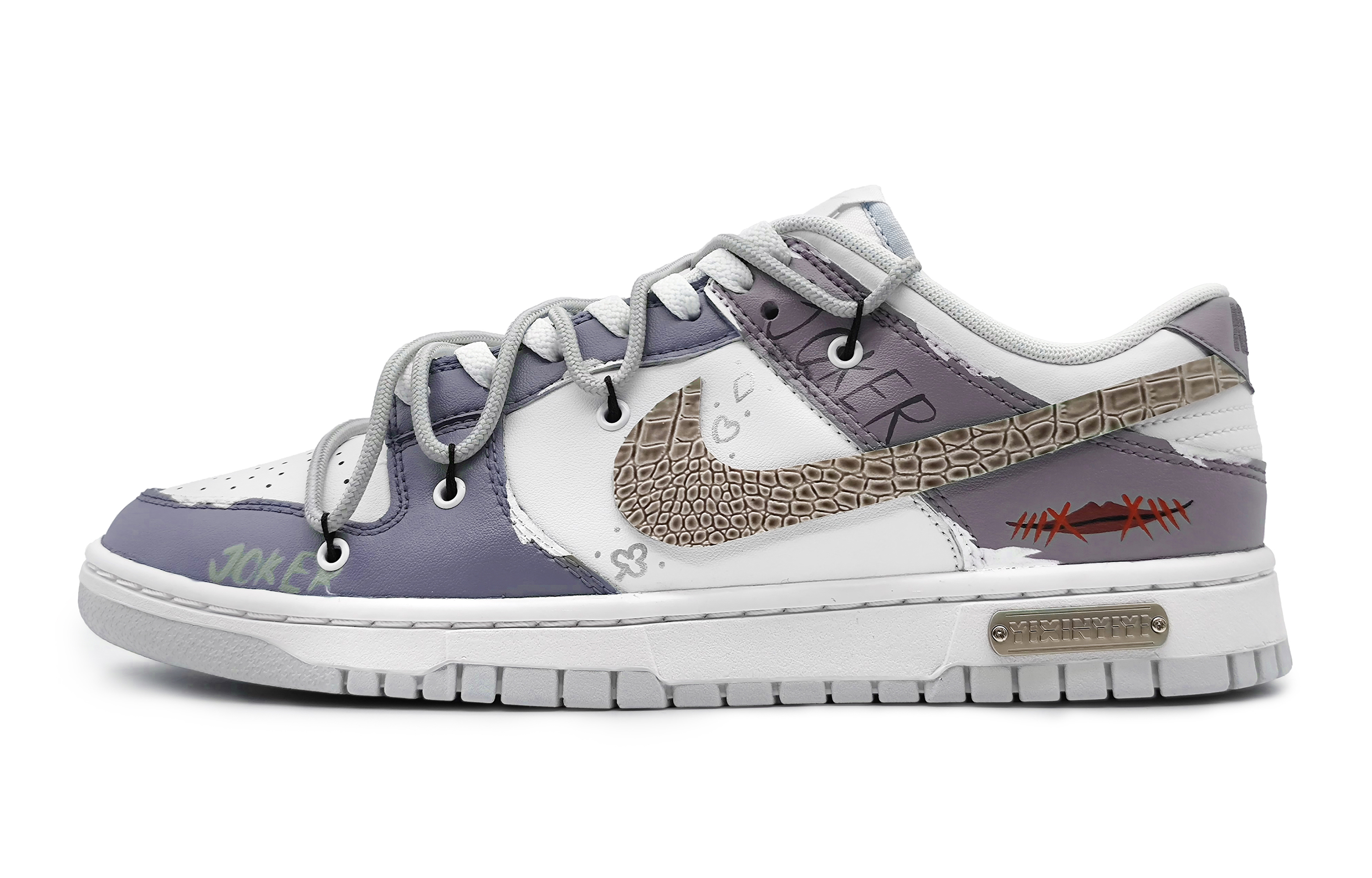 Buy [Kasut Custom] Nike Dunk Low 'Kelabu Ungu Magik Angkasa Poker Joker' DH9765-102(Team16-女款魔术空间灰紫)